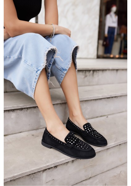 Samula Kadın Nude Gercek Suet Trok Detay Oxford Ayakkabi