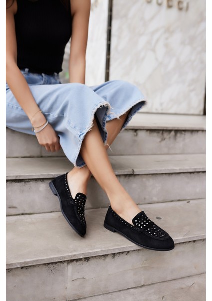 Samula Kadın Nude Gercek Suet Trok Detay Oxford Ayakkabi