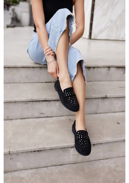 Samula Kadın Nude Gercek Suet Trok Detay Oxford Ayakkabi