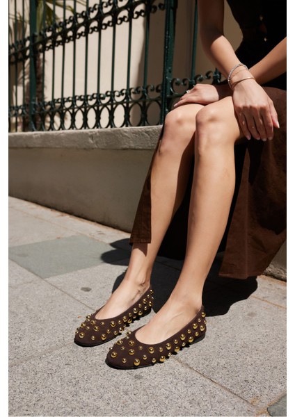 Marion Kadın Siyah Gercek Suet Trok Detay Babet fırsatları