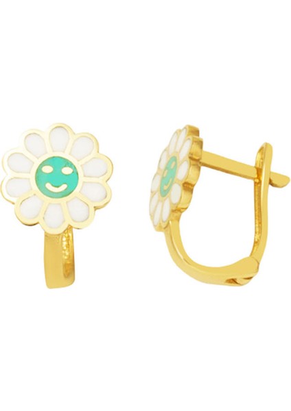 Papatya Çocuk Küpesi 14 Ayar Altın