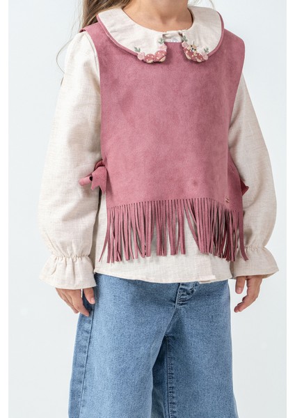 Yakası Tavşan Nakışlı Kız Çocuk 3\'lü Takım - 26K 4473