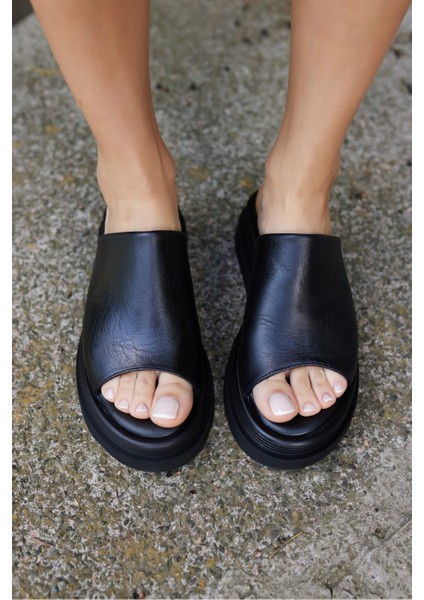 Maxim Kadın Bej Desenli Gercek Deri Terlik