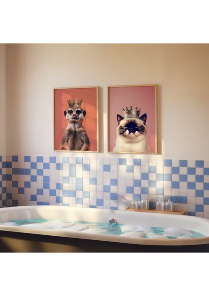 Ahşap Çerçeveli 2'li Poster Tablo Seti | Modern Stil Minimal Duvar Dekoru