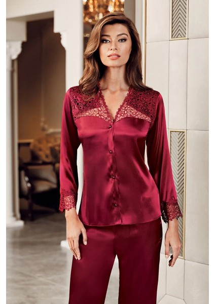 Mdb Freshness 9600-PT Saten Dantel Detay Pijama Takım
