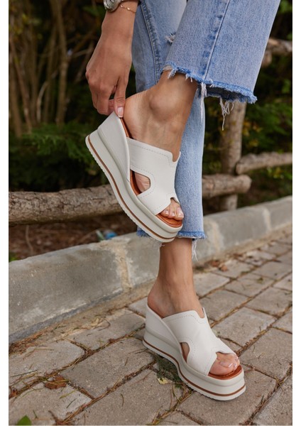 Evelın Kadın Sıyah Gercek Derı Dolgu Taban Terlıj