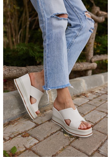 Evelın Kadın Sıyah Gercek Derı Dolgu Taban Terlıj