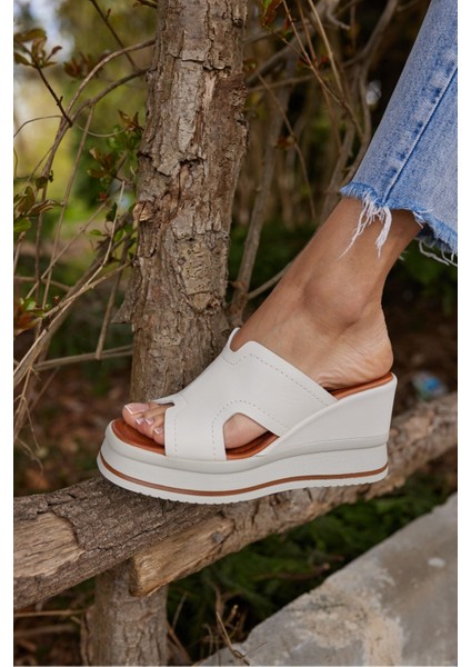 Evelın Kadın Sıyah Gercek Derı Dolgu Taban Terlıj