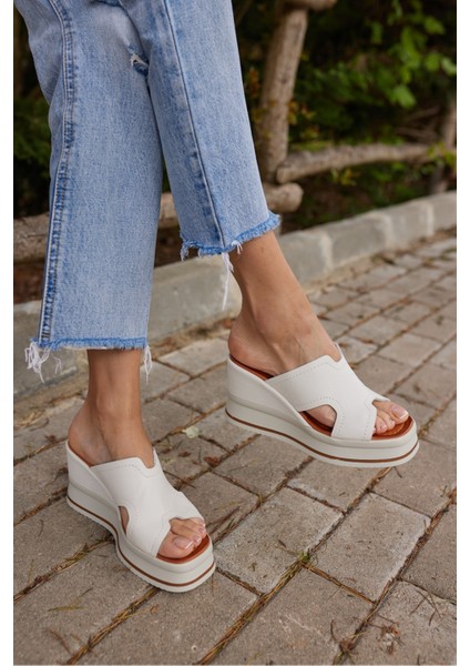 Evelın Kadın Sıyah Gercek Derı Dolgu Taban Terlıj