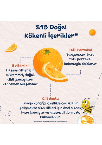 Organik Portakal Çocuk Banyo Köpüğü 250ML fırsatları