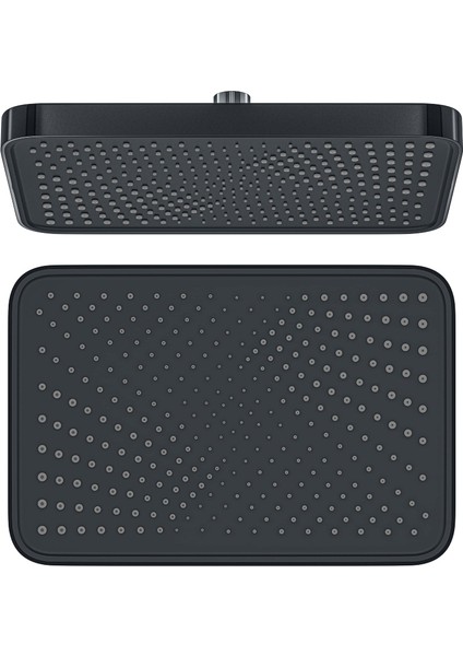 | Valtemo Mat Siyah Dikdörtgen Tepe Duş Başlığı | Yağmurlama Akış, Anti Kireç Sistemli