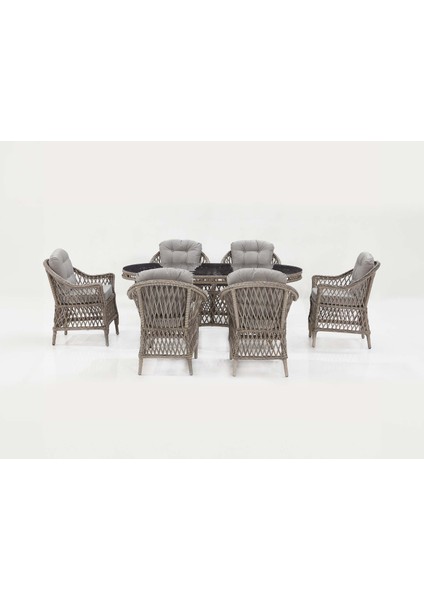 Sofia Bahçe Yemek Masa Seti Gri