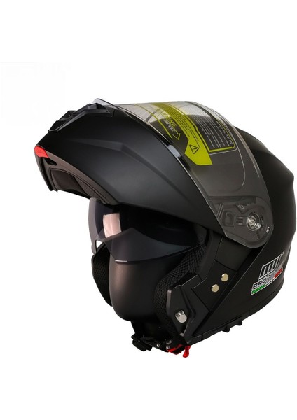 Motosiklet Çene Açılır Kask Güneş Vizörlü Ece 22.06 Sertifikalı New Motor Kaskı V2 Mat Black fiyatları