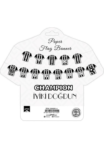 Iyi Ki Doğdun Harf Afiş -Champion Siyah Beyaz-