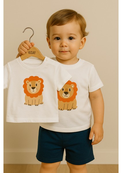 Nakış Detaylı Erkek Bebek Takımı - (6-36 Ay) - Iki Parça Set