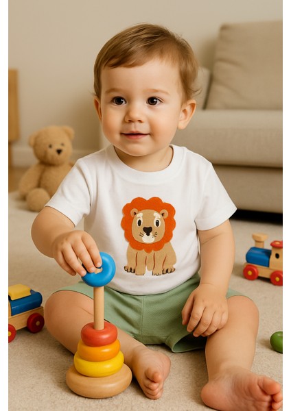 Nakış Detaylı Erkek Bebek Takımı - (6-36 Ay) - Iki Parça Set fiyatları