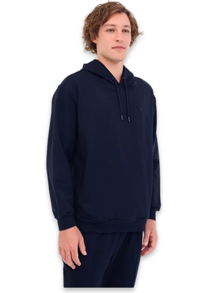 SN73 1011766330 Basic Hoodie Sweat Lacivert Erkek Sweatshirt