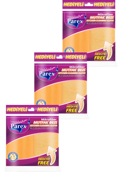 Mikrofiber Mutfak Bezi (Mikrofiber Temizlik Bezi Hediye) Üçlü Paket
