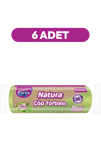 Natura 10'lu Çöp Torbası Büyük Boy 65 x 80 cm Altılı Paket fiyatları