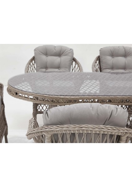 Sofia Bahçe Yemek Masa Seti Gri modelleri