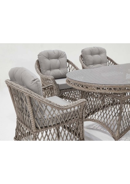 Sofia Bahçe Yemek Masa Seti Gri fırsatları