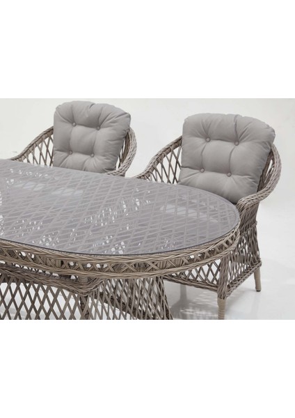 Sofia Bahçe Yemek Masa Seti Gri indirimleri