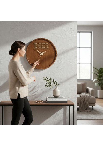 Çerçeveli Meşe Kaplamalı Dekoratif Duvar Saati fiyatları