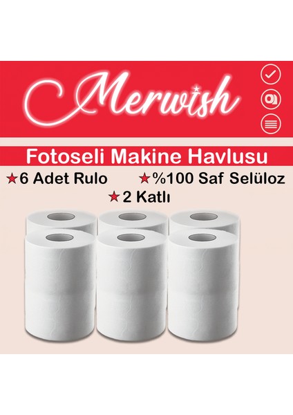 Fotoselli Makine Uyumlu Kağıt Havlu 6’lı Rulo 100 Saf Selüloz 2 Katlı 21 cm Genişlik Yüksek Emicilik Dayanıklı ve Hijyenik Kağıt Havlu modelleri