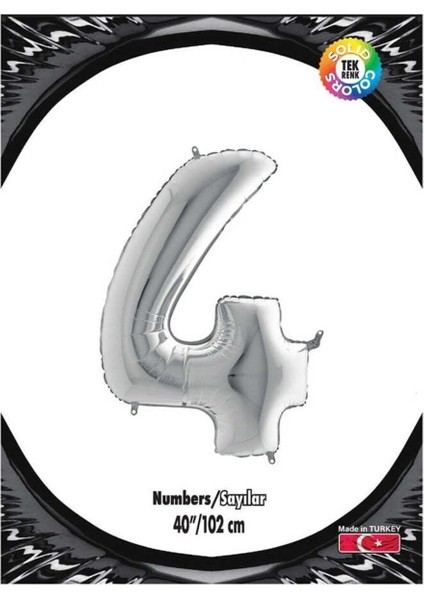 4 Gümüş 40 Inch Folyo Balon