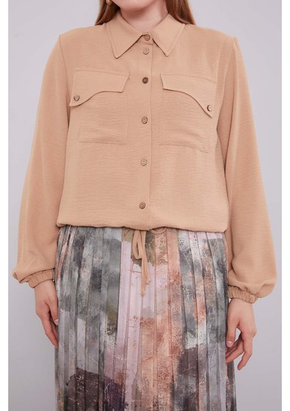 CAMEL-HAKİ Bel Büzgülü Etek Takım fırsatları