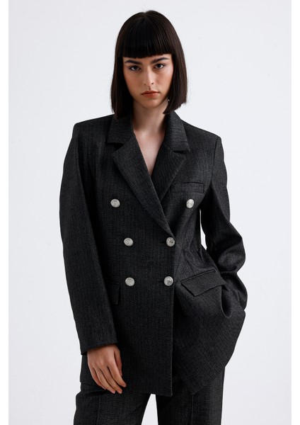 Astarlı Kruvaze Mevsimlik Kadın Ceket | CKT35837CK Antrasit modelleri