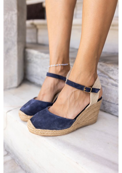 Chris Kadin Bej Gercek Deri Suet Espadril Sandalet modelleri