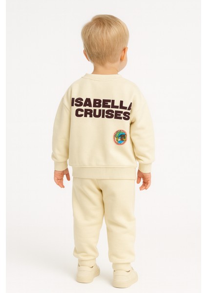 Erkek Çocuk Amalfıcoast Yazılı Alt-Üst Takım Krem