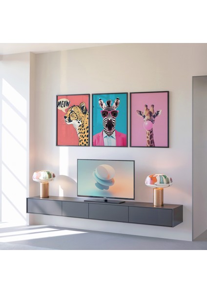 Ahşap Çerçeveli 3'lü Poster Tablo Seti | Modern Stil Minimal Duvar Dekoru