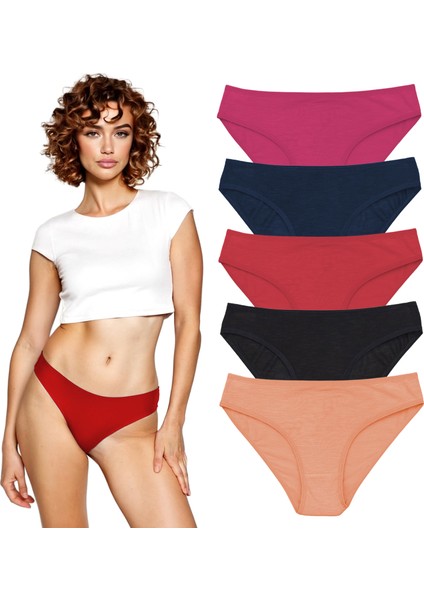 Yohannes club, kadın, pamuklu Basic Külot, 5'li, Karışık Renkli