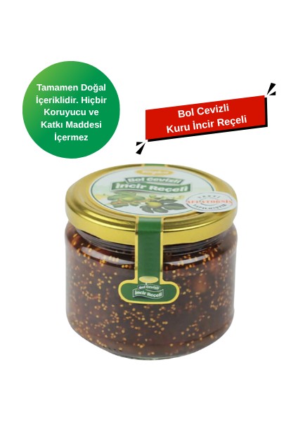 %100 Ev Yapımı Bol Cevizli Kuru Incir Reçeli 650 gr
