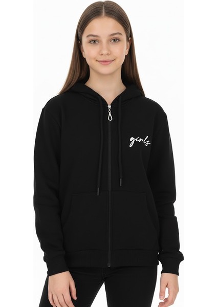 Kız Çocuk Hırka Girls Baskılı Kışlık Şordonlu