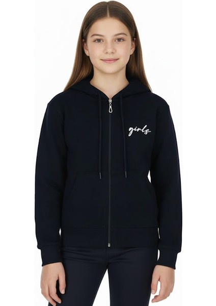Kız Çocuk Hırka Girls Baskılı Kışlık Şordonlu