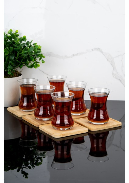 6 Parça Bambu Modern Bardak Altlığı Çay Tabağı Altlığı Fincan Altlığı Seti fiyatları