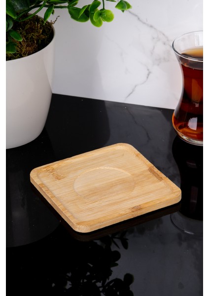 6 Parça Bambu Modern Bardak Altlığı Çay Tabağı Altlığı Fincan Altlığı Seti modelleri