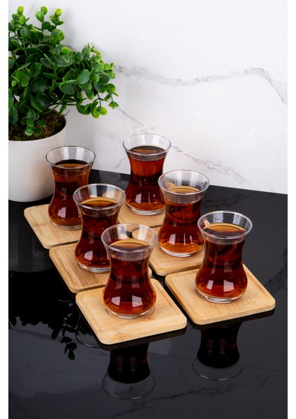 6 Parça Bambu Modern Bardak Altlığı Çay Tabağı Altlığı Fincan Altlığı Seti fırsatları