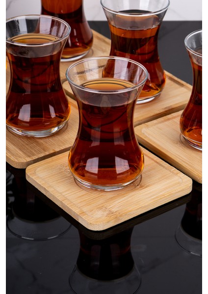 6 Parça Bambu Modern Bardak Altlığı Çay Tabağı Altlığı Fincan Altlığı Seti indirimleri