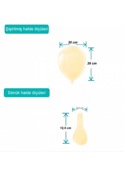 Pastel Makaron Balon Baskısız (100 'lü) Sarı fiyatları