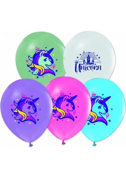Unicorn Baskılı Balon 10 Adet