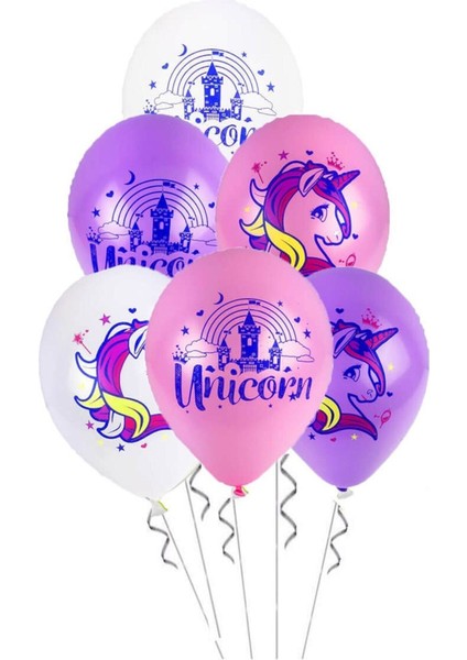 Unicorn Baskılı Balon 10 Adet modelleri