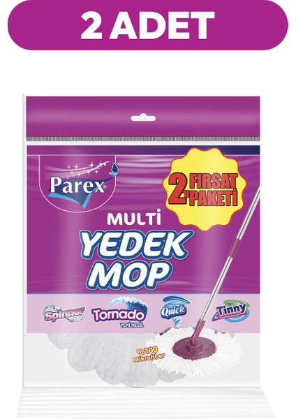 Multi Yedek Mop 2'li Paket (Sapsız) Toplam 4 Adet fiyatları
