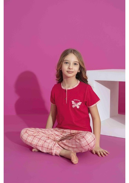 Kız Çocuk Kelebek Desenli Pijama Takımı – Pamuklu Yazlık Model 2969 modelleri