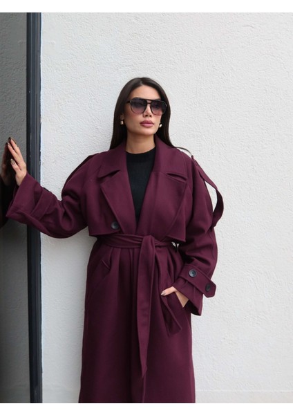 Apolet Detay Kuşaklı Uzun Kaban fiyatları