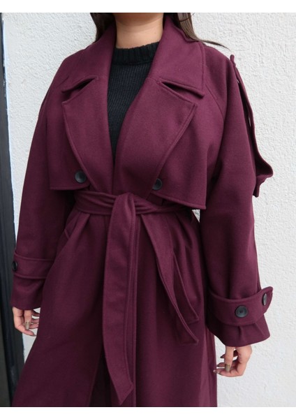 Apolet Detay Kuşaklı Uzun Kaban modelleri