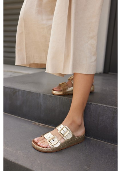 Parsy Kadın Vızon Suet Tokalı Terlık